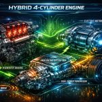 four cylinders hybrid engine